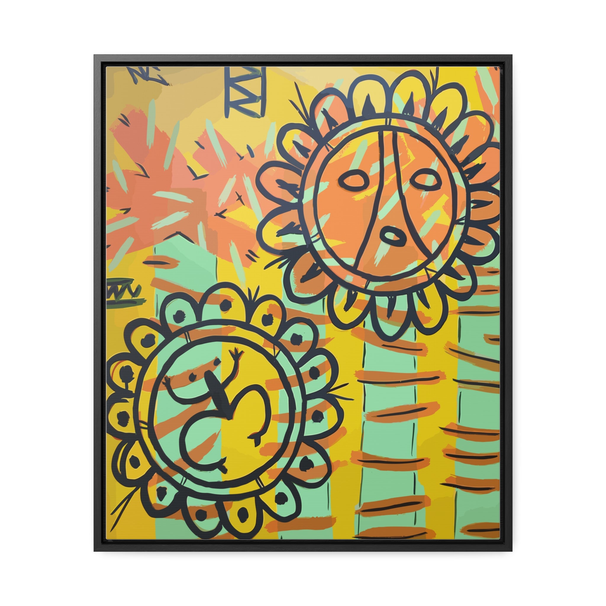 Bright Colors yellow, Blue Gallery Canvas Wraps, Vertical Frame popular